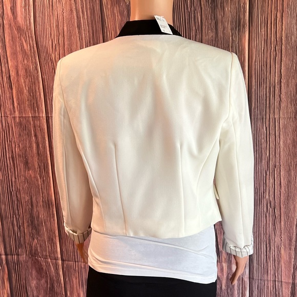 Forever 21 NWT sz small black cream / white contemporary suit jacket boho - Picture 3 of 15
